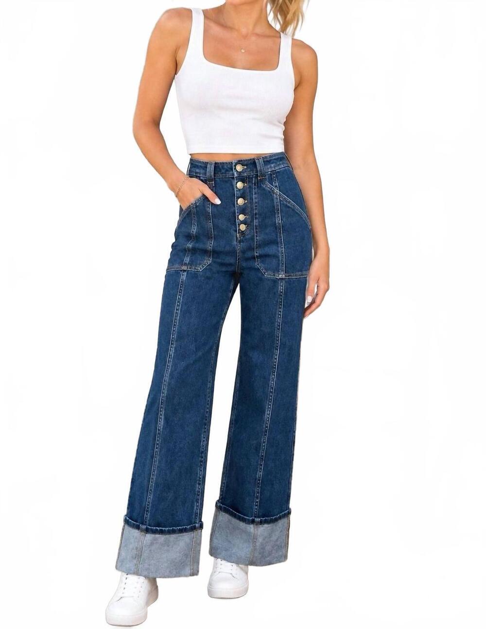 NEW CINQ A SEPT cuffed benji pant in blue